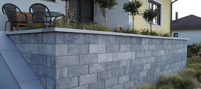 Stackton Terrasse, Terrassenabgrenzung gestreift Grau-Schwarz marmoriert modern langlebig BK